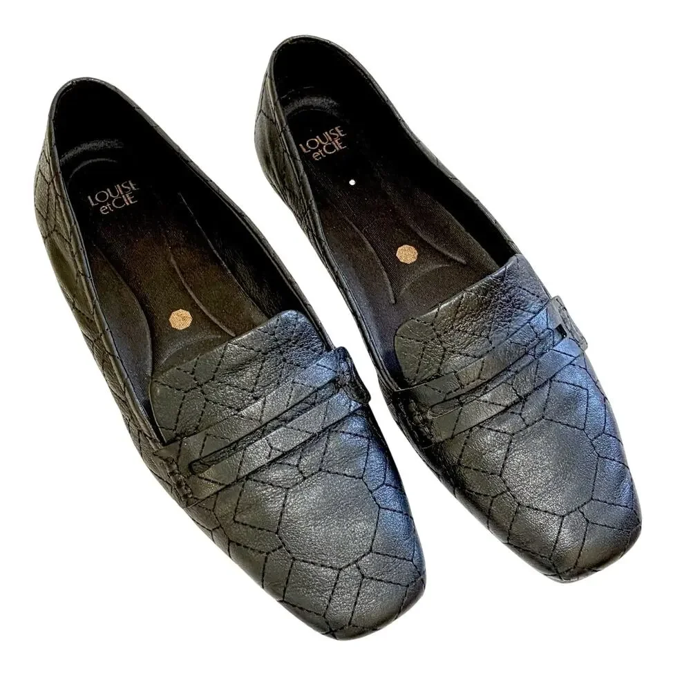 Louise et Cie Lo-Alamea Stylish Classic Black Loafer Flats - Women's Size 7.5 M